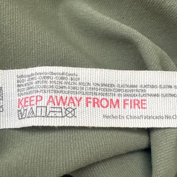 Free People Bodysuit Keep It Sleek Olive Green Thong Deep V Boho Versatile SZ S - Picture 8 of 9